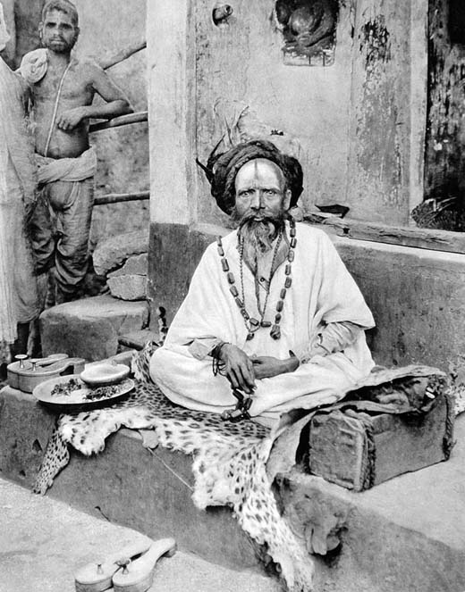 Ascetic in front of his cell at Bhubaneshwar,1928